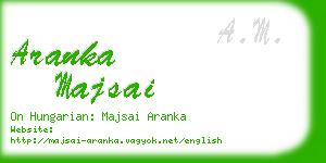 aranka majsai business card